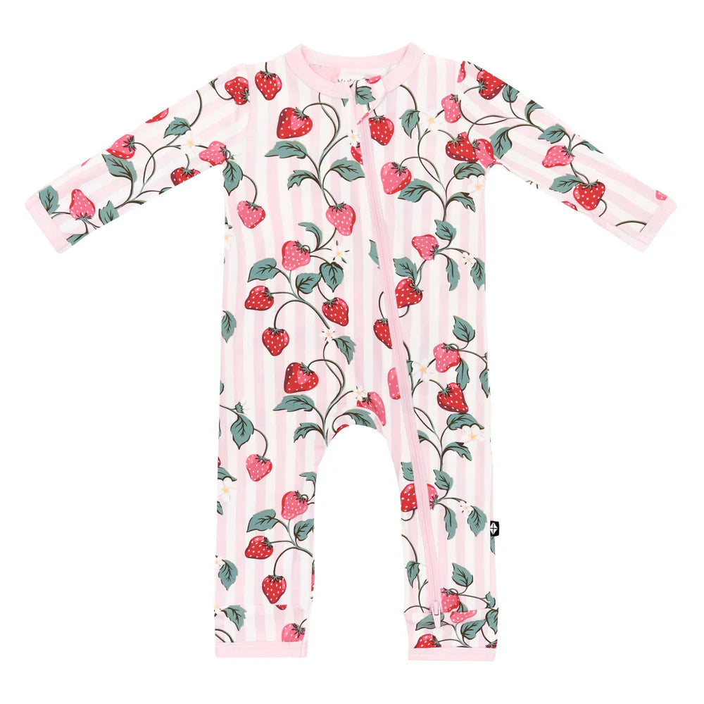 Zippered Romper || Strawberry Fields