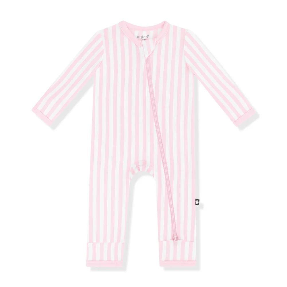 Zippered Romper || Small Sakura Stripe