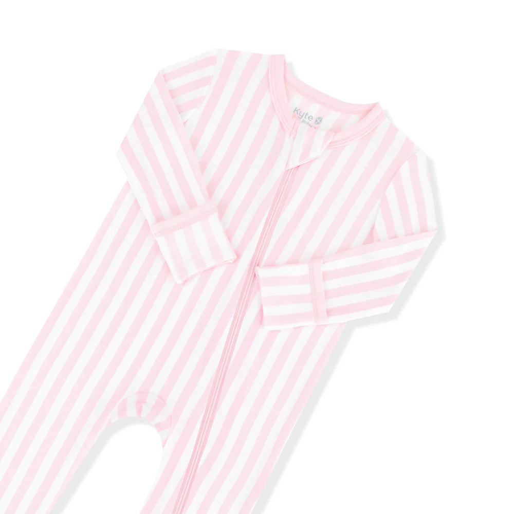 Zippered Romper || Small Sakura Stripe