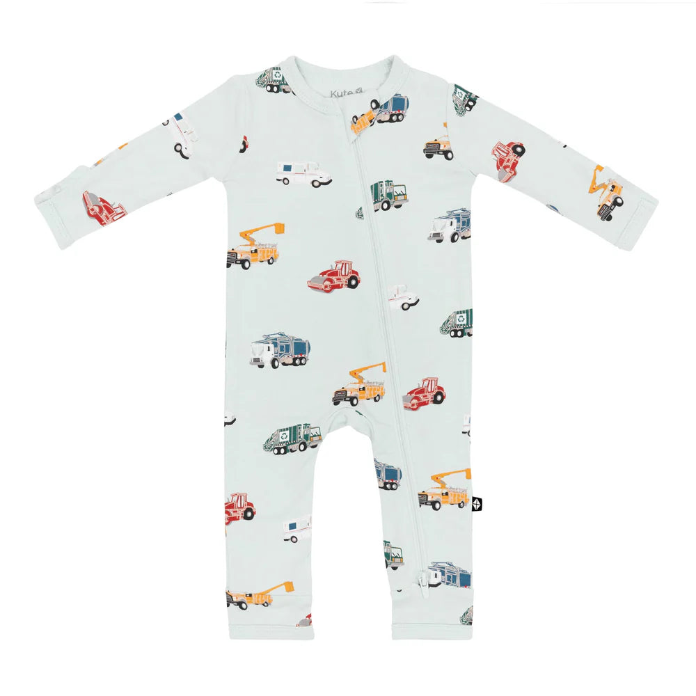 Zippered Romper || City Vehicles
