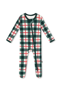 Zippered Footie - Holiday Plaid