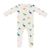 Zippered Footie - Ecru Roar