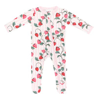 Zippered Footie || Strawberry Fields