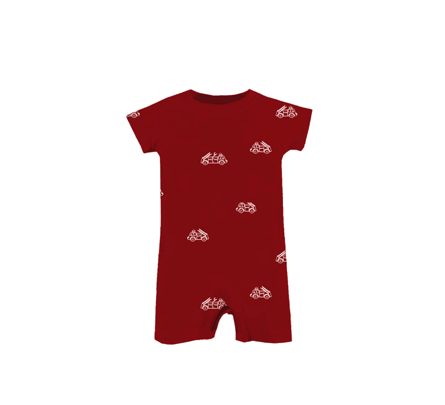Cotton Shortie Romper | Firetruck