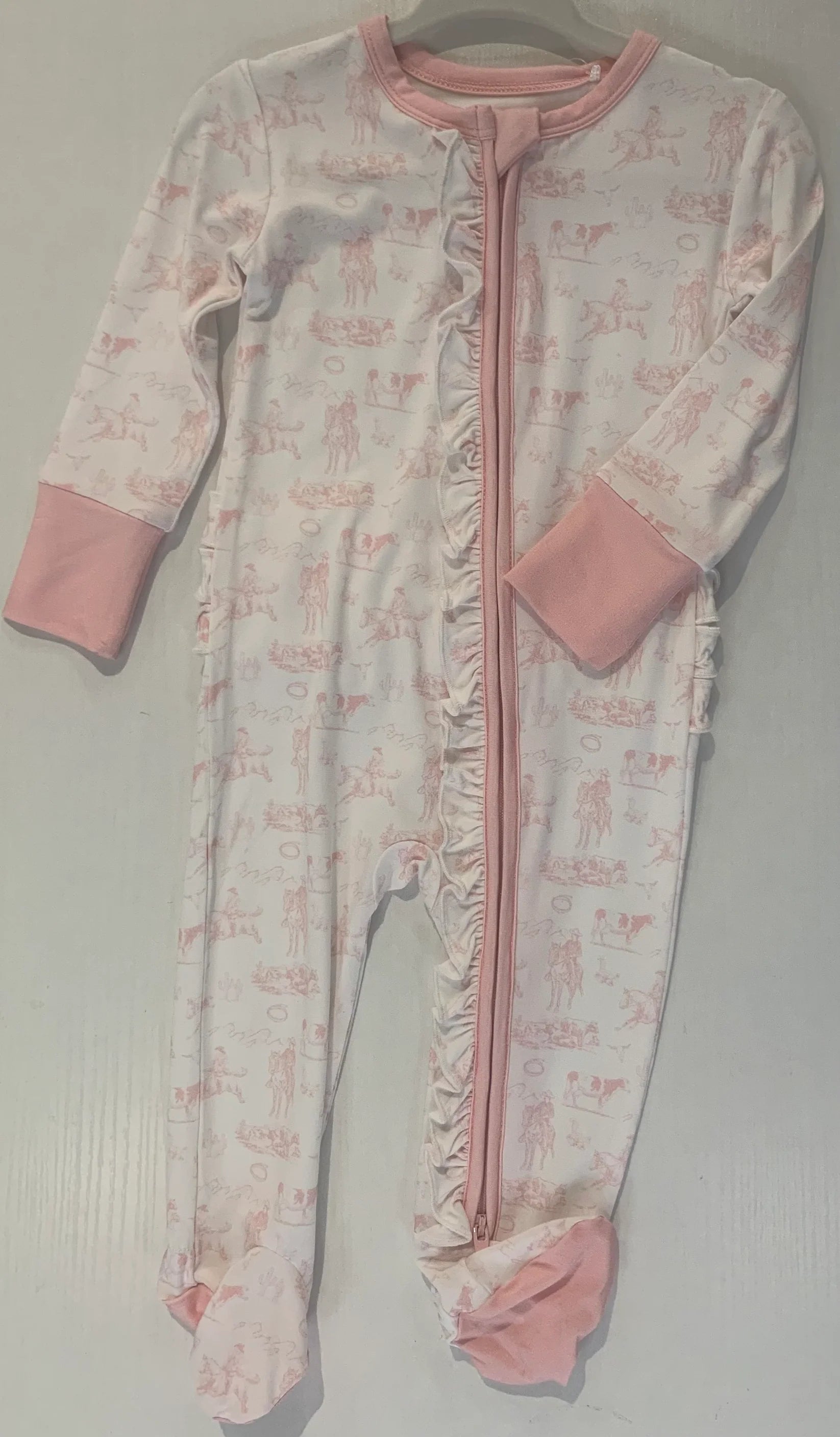 Western Footie Romper | Pink