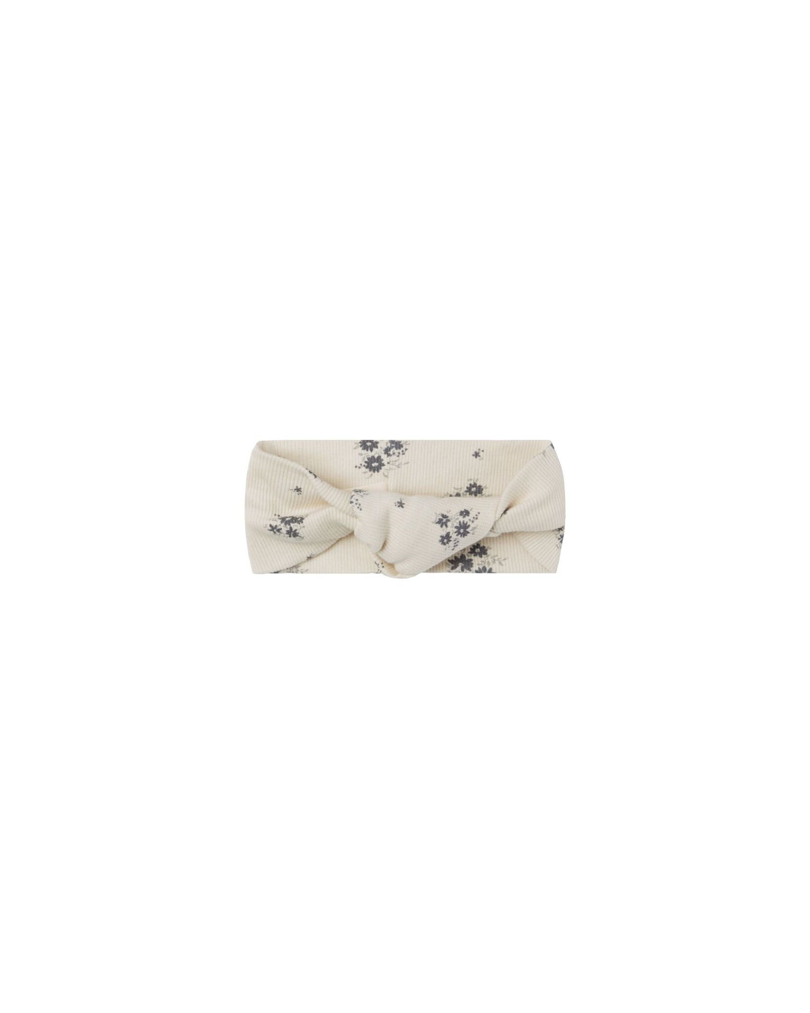 knotted headband - navy ditsy