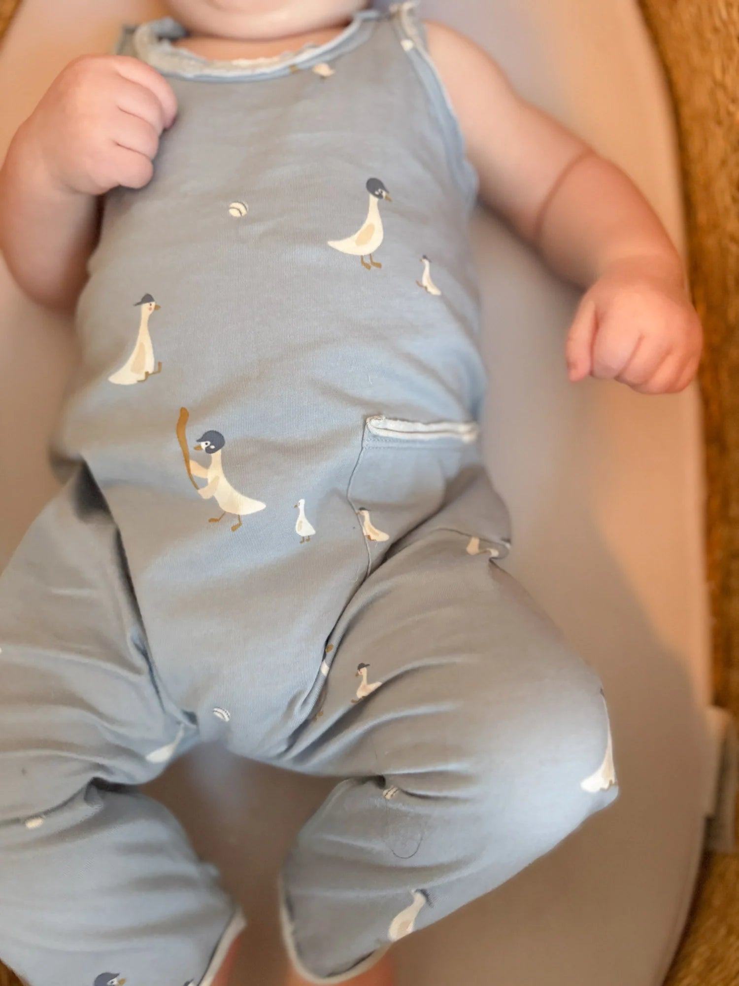 Cotton Tank Romper | Baseball Goose