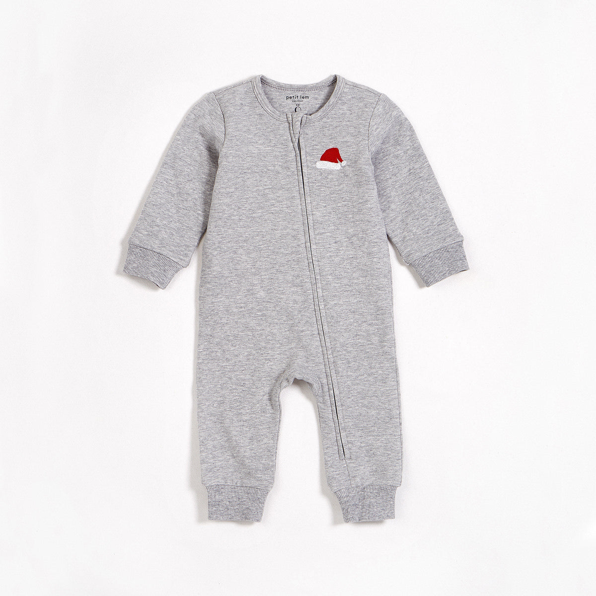 Santa Baby on Heather Grey Fleece Playsuit