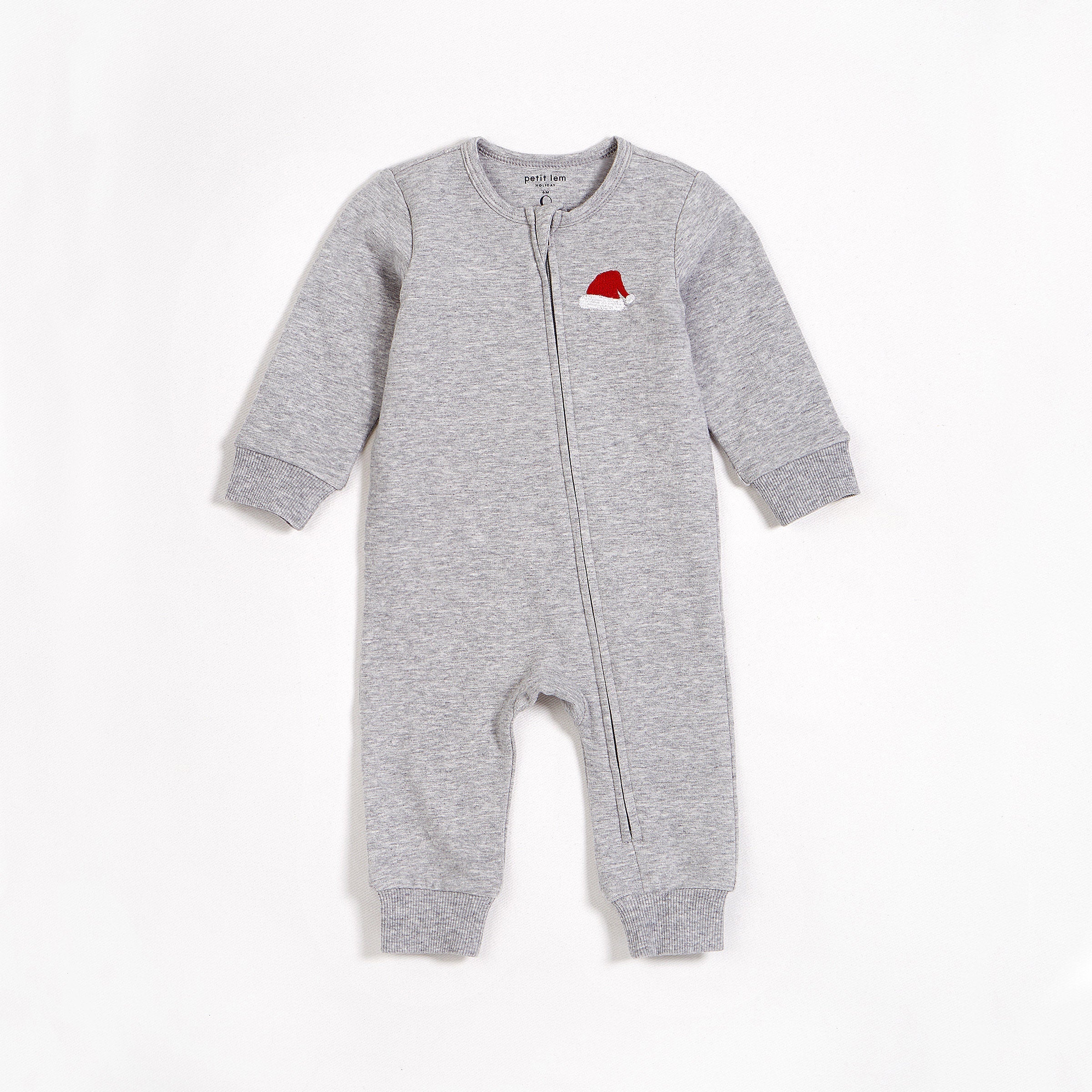 Santa Baby on Heather Grey Fleece Playsuit