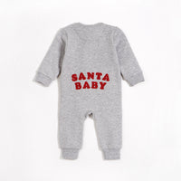 Santa Baby on Heather Grey Fleece Playsuit