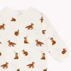 Fox Print on Off-White Footed Sleeper