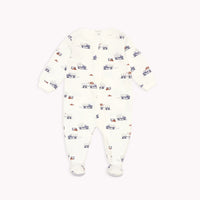 Apple Picking Truck Print on Footed Sleeper