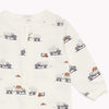 Apple Picking Truck Print on Footed Sleeper