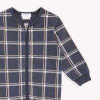 Grid Print on Asphalt Footed Sleeper