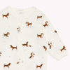 Beagle Print on Off-White Footed Sleeper