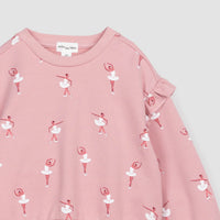Ballerina Print Rose Sweatshirt
