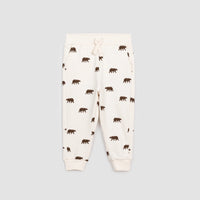 Grizzly Print on Crème Baby Joggers