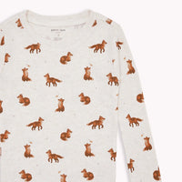 Fox Print on Oatmeal PJ Set