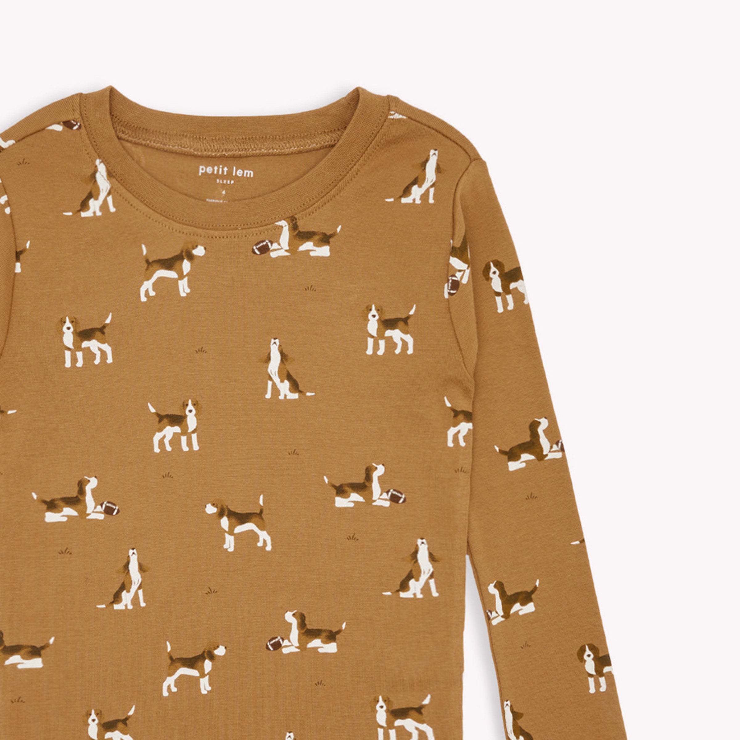 Beagle Print on Amber PJ Set