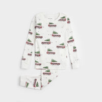 Station Wagon Print on Off-White PJ Set