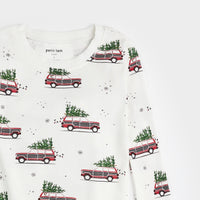 Station Wagon Print on Off-White PJ Set