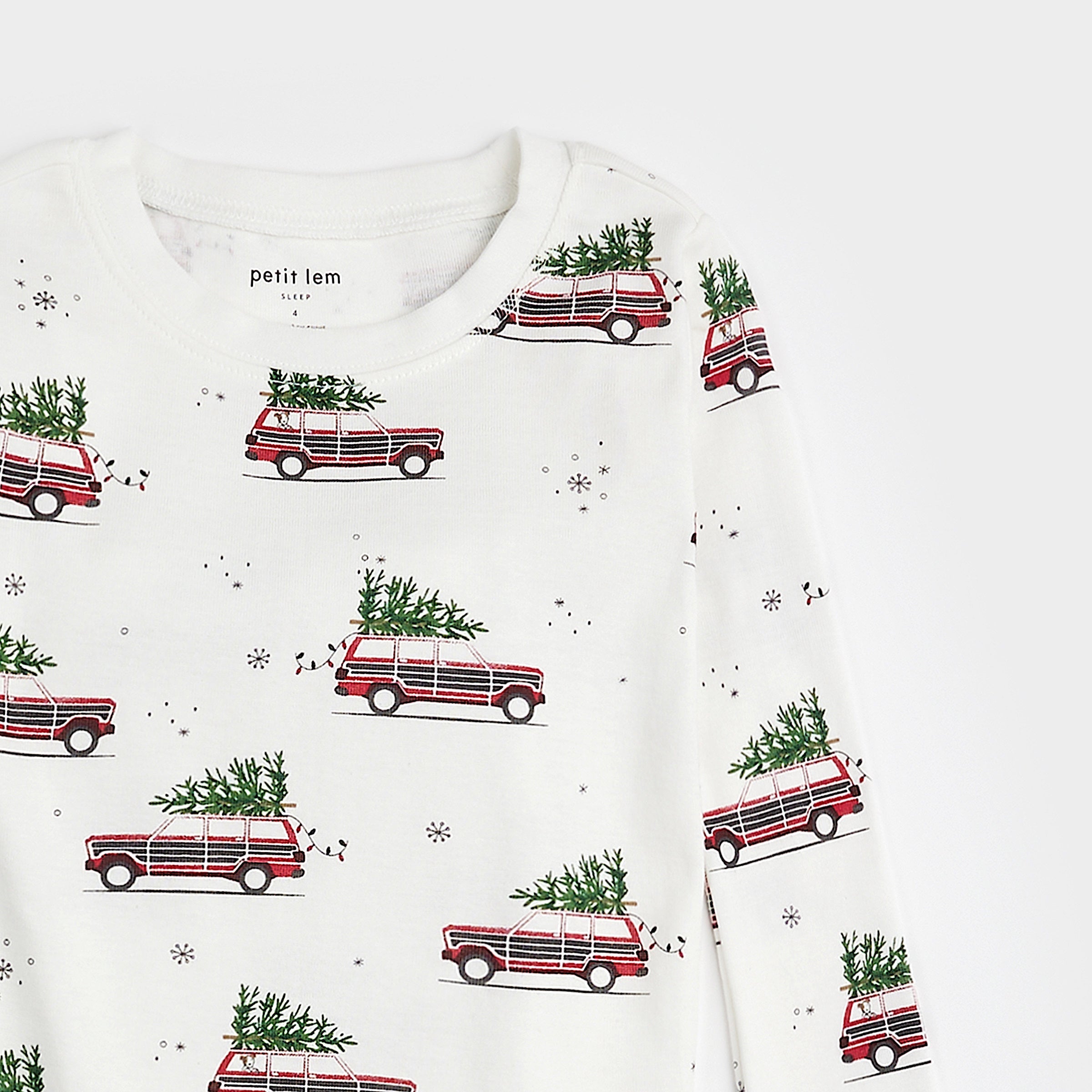Station Wagon Print on Off-White PJ Set