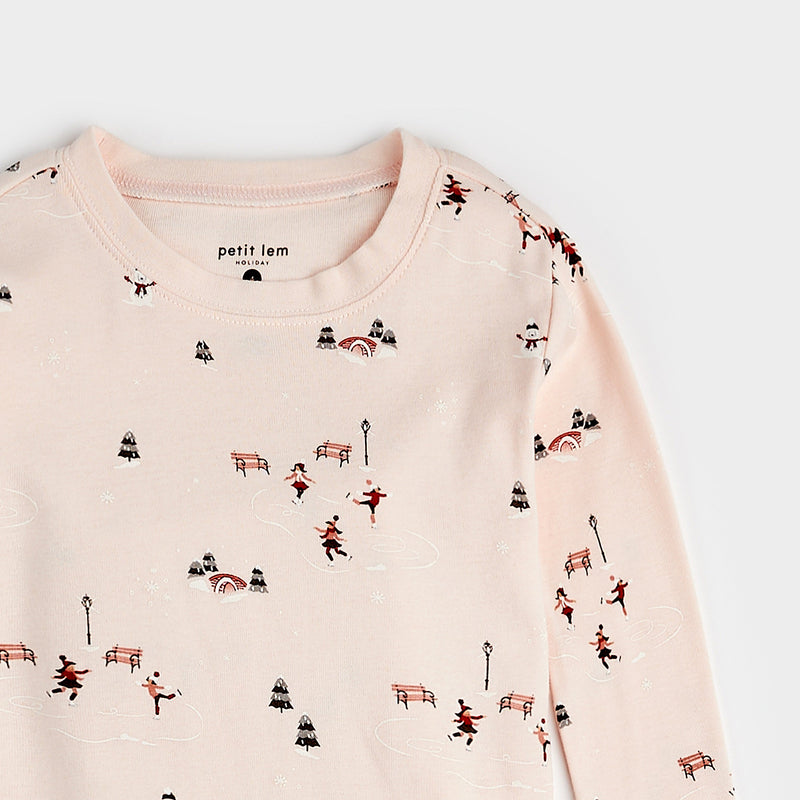 Pond Skating Print on Silver Peony PJ Set
