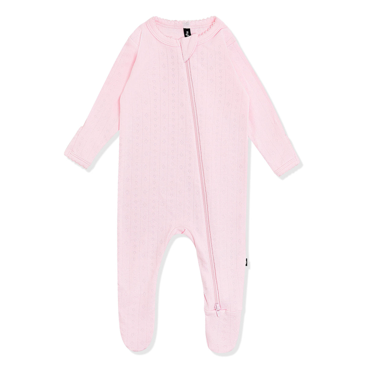 Pointelle Zippered Footie | Sakura