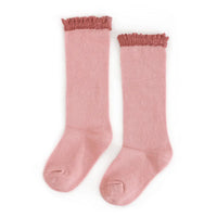 Blush + Mauve Lace Top Knee Highs