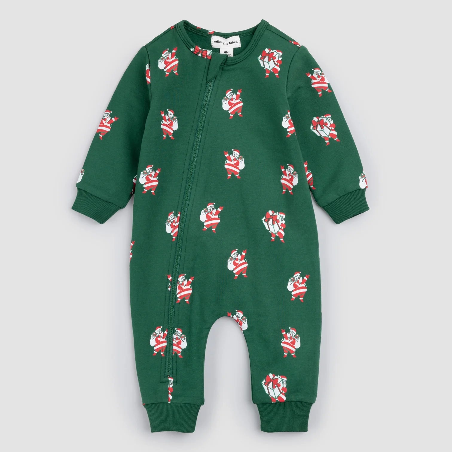 Miles THE Label Sleighing It Holiday Print Cotton Romper in Dark Green at Nordstrom, Size 18M Miles THE Label Sleighing It Holiday Print Cotton Romper in Dark Green at Nordstrom, Size 18M