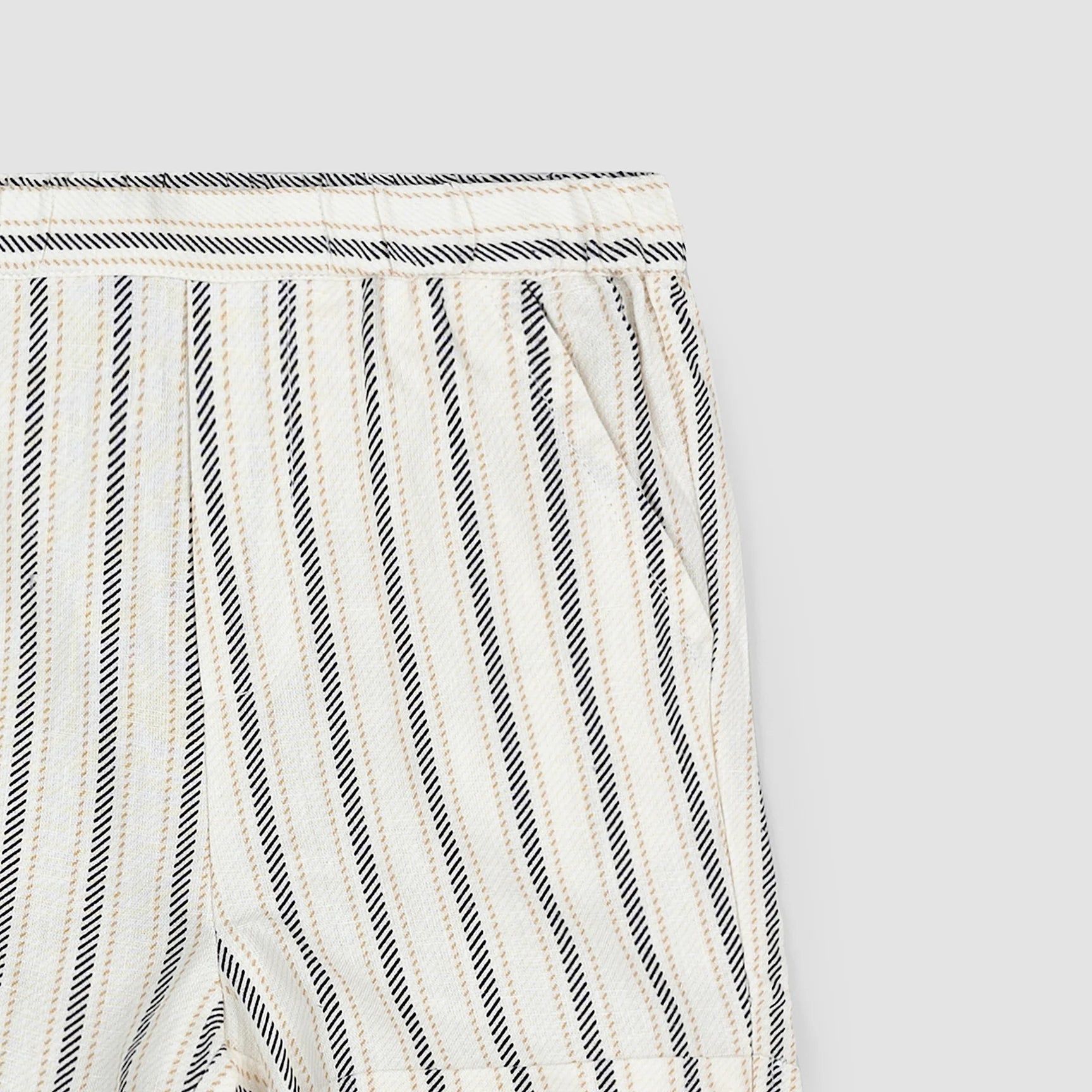 Striped Linen Blend Shorts