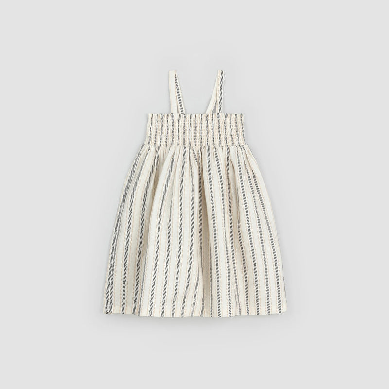 Striped Linen Blend Smocked Tank Dress