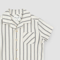 Short-Sleeve Striped Linen Blend Shirt