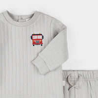 Fire Truck Print Quilted Jersey Set