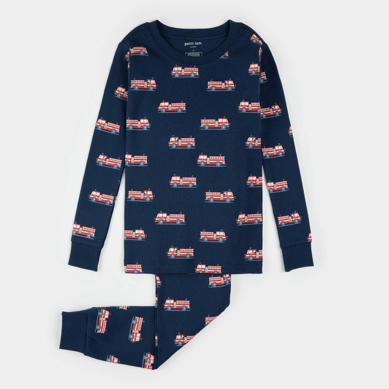 Fire Truck Print PJ Set