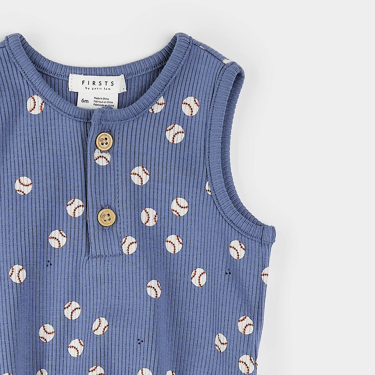 Baseball Print Romper