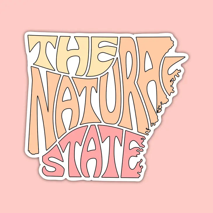 Arkansas Sticker - The Natural State (Peach)