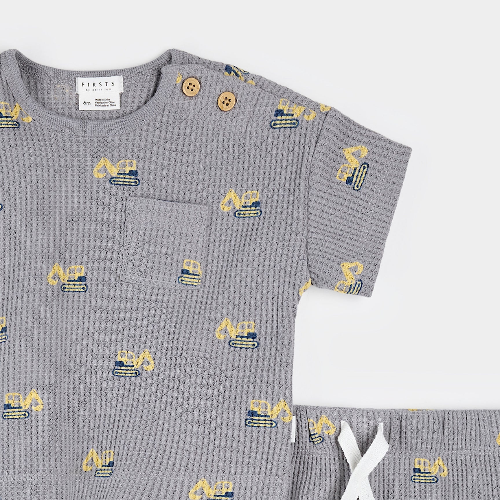 Diggers Print on Cement Short Set