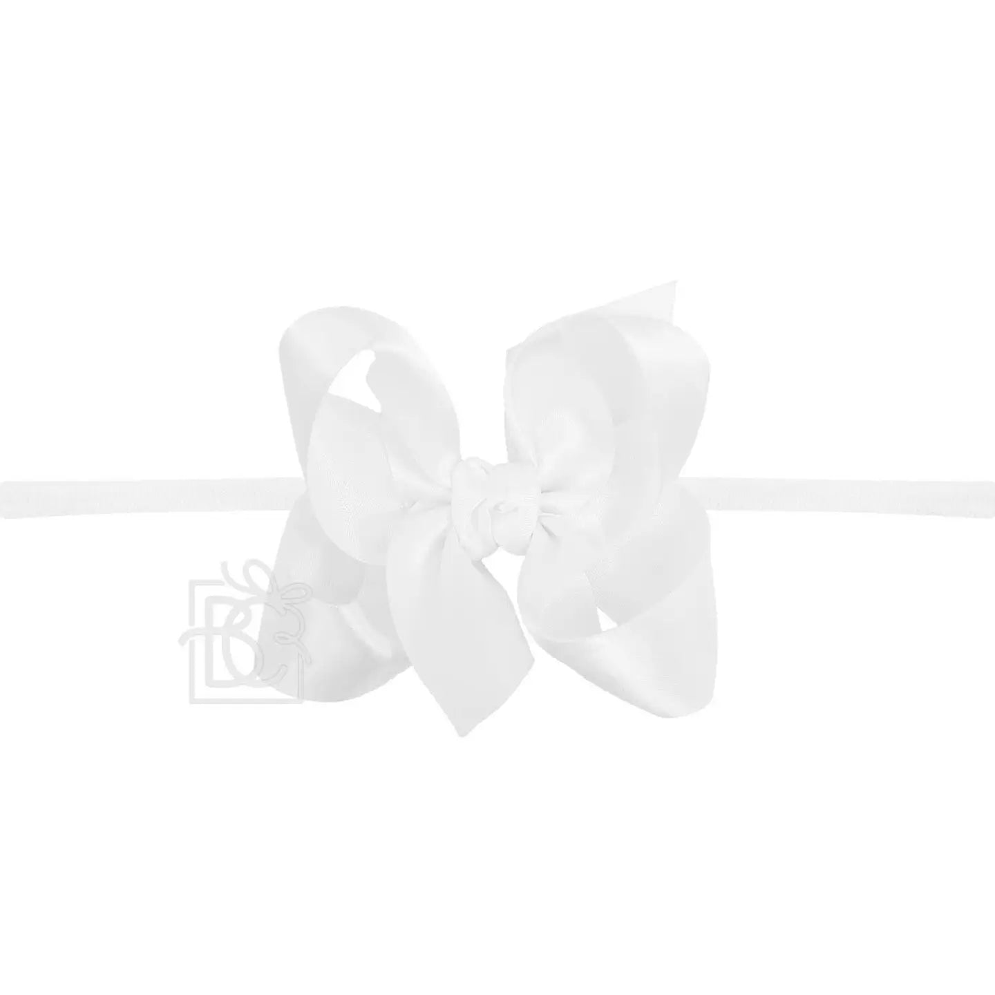 4.5" Satin Bow Headband | White