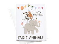Happy Birthday Party Animal Greeting Card