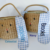 Blue Gingham Easter Basket (Personalization Included)