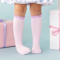 Lilac Lace Top Knee High Socks
