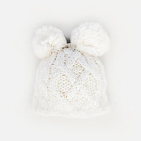 Newborn Pom Pom Beanie | White