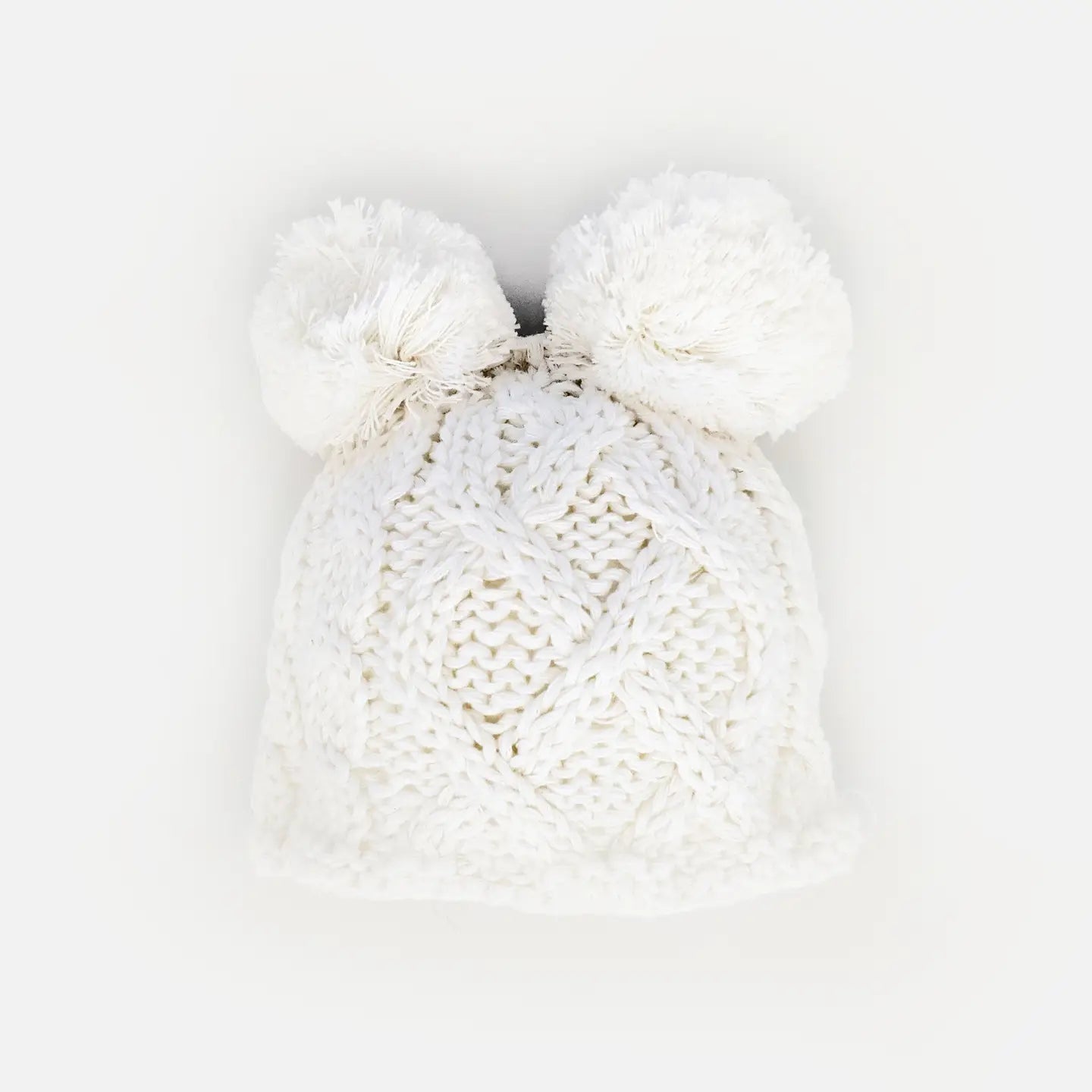 Newborn Pom Pom Beanie | White