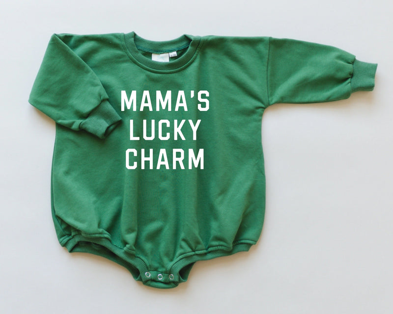 Mama's Lucky Charm St. Patrick's Day Graphic Oversized Sweatshirt