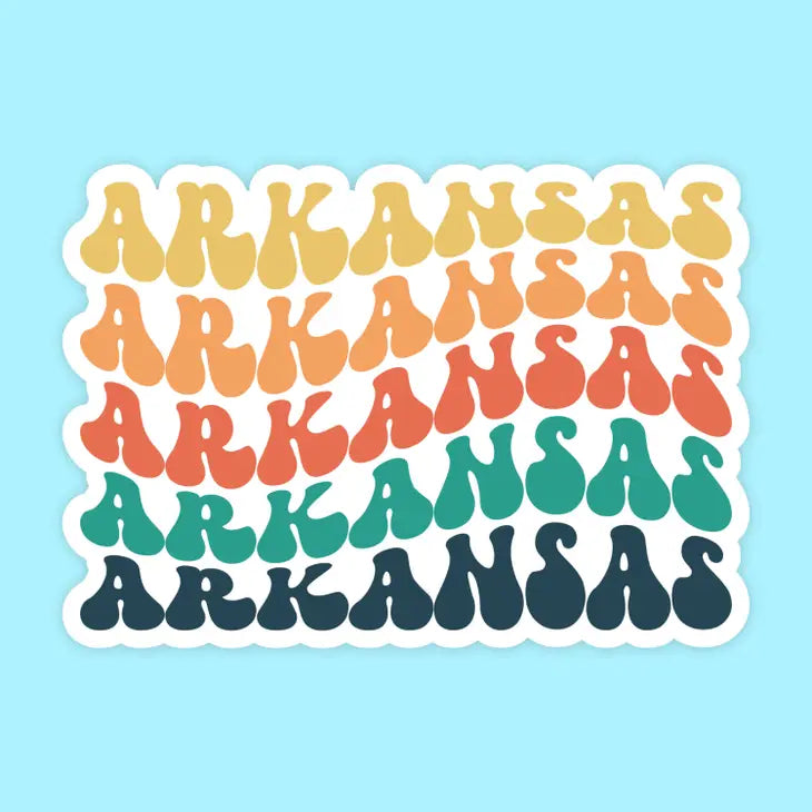 Arkansas Retro State Name Sticker