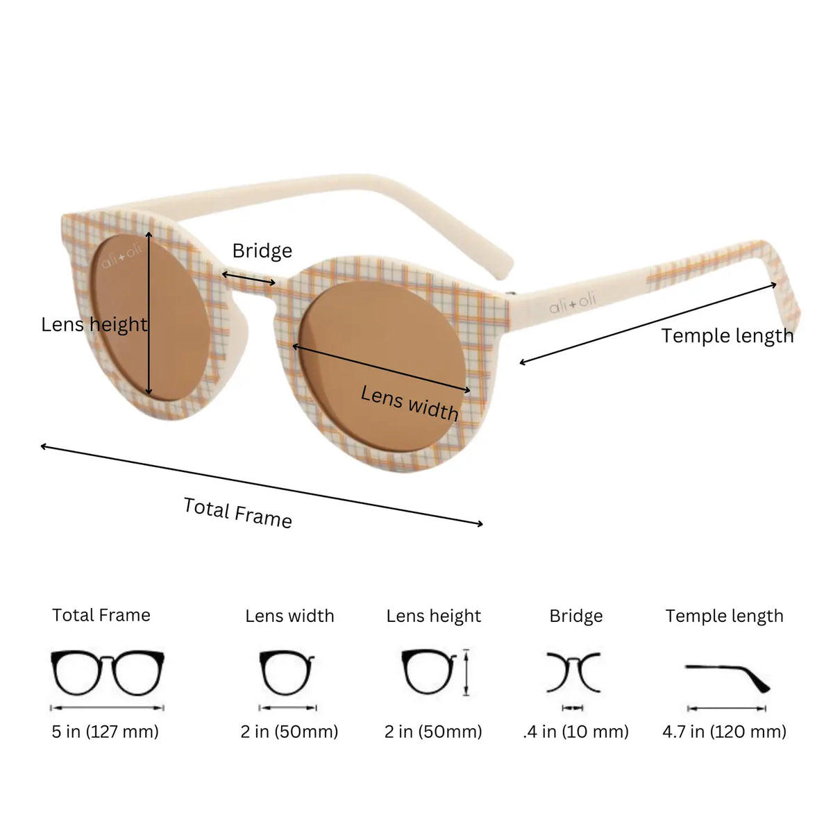 Kids Sunglasses Round | Plaid