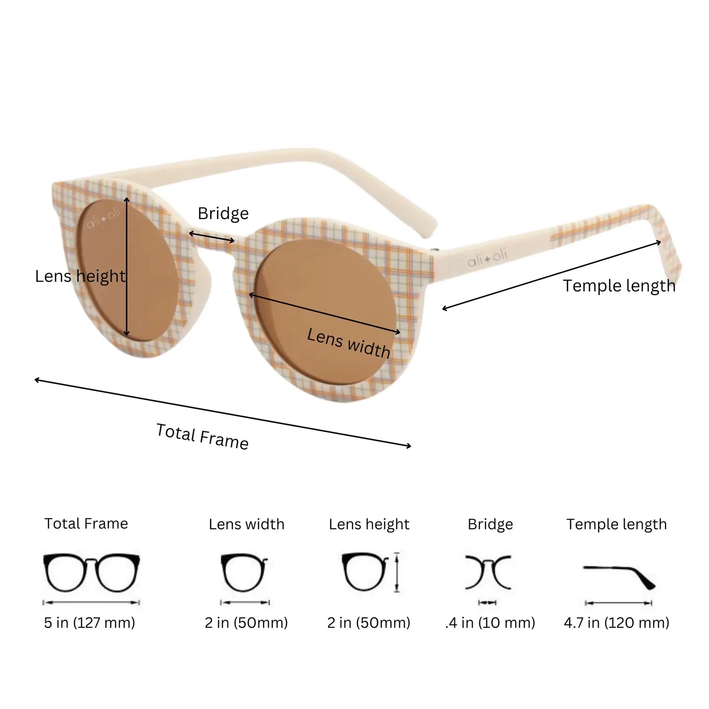 Kids Sunglasses Round | Plaid