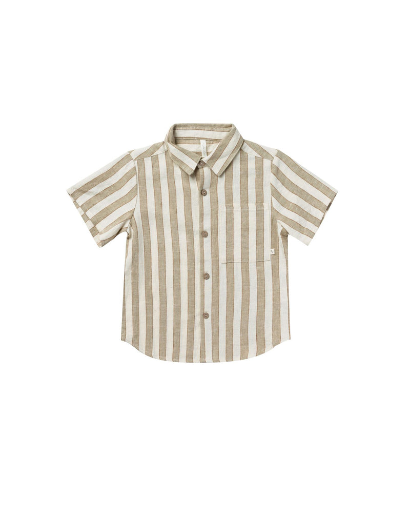 Collared Short Sleeve Shirt - Autumn Stripe