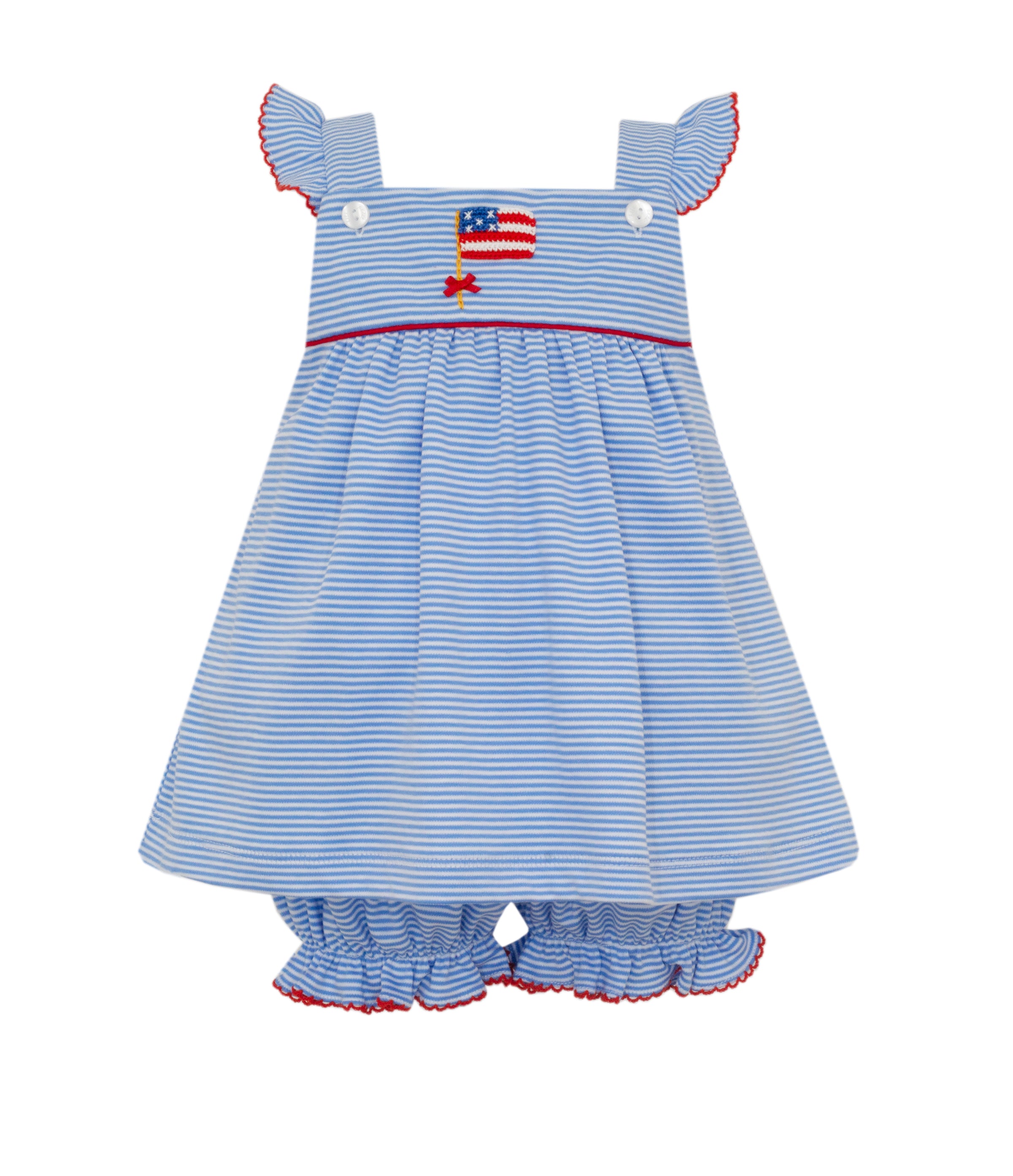 Flag - Periblue knit stripe bloomer set